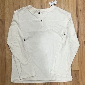 NWT! The Children's Place White Long Sleeve Henley
